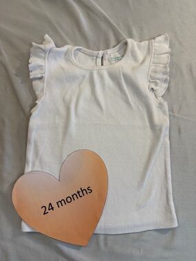 Primark - 2/3T White Kids Ruffle Sleeve Blouse